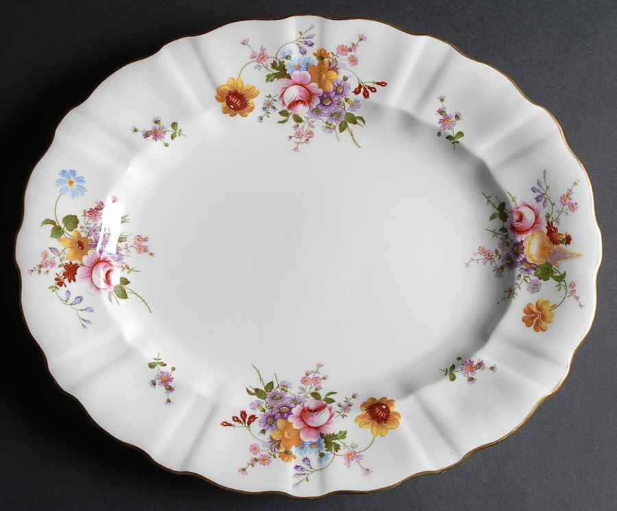 Derby Posies 14" Oval Serving Platter by Royal Crown Derby-1