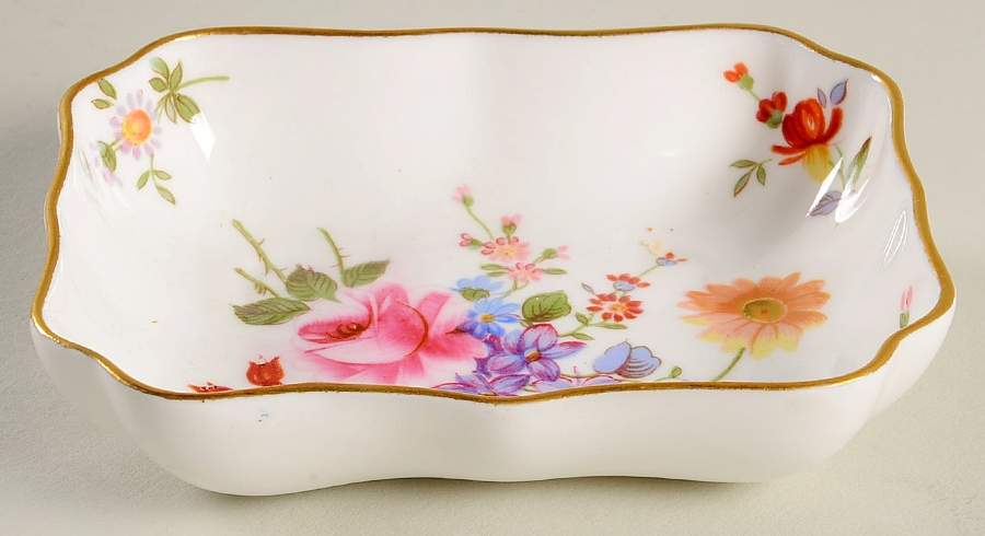Derby Posies 3" Rectangular Nut Dish by Royal Crown Derby-1