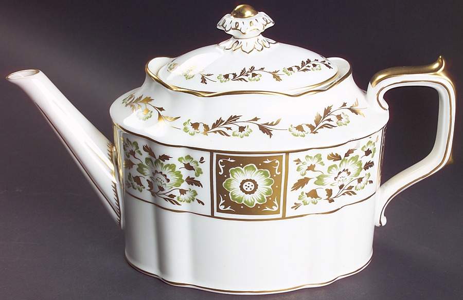Derby Panel Green Teapot & Lid by Royal Crown Derby-1