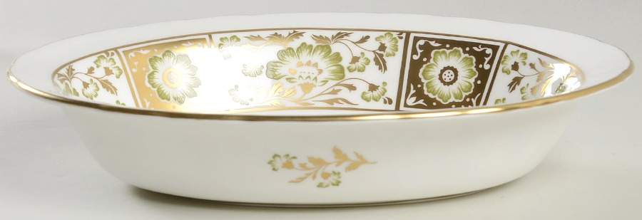 Derby Panel Green 9" Oval Vegetable Bowl by Royal Crown Derby-1