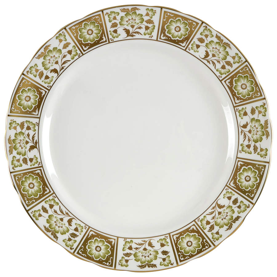 Derby Panel Green 13" Chop Plate (Round Platter) by Royal Crown Derby-1
