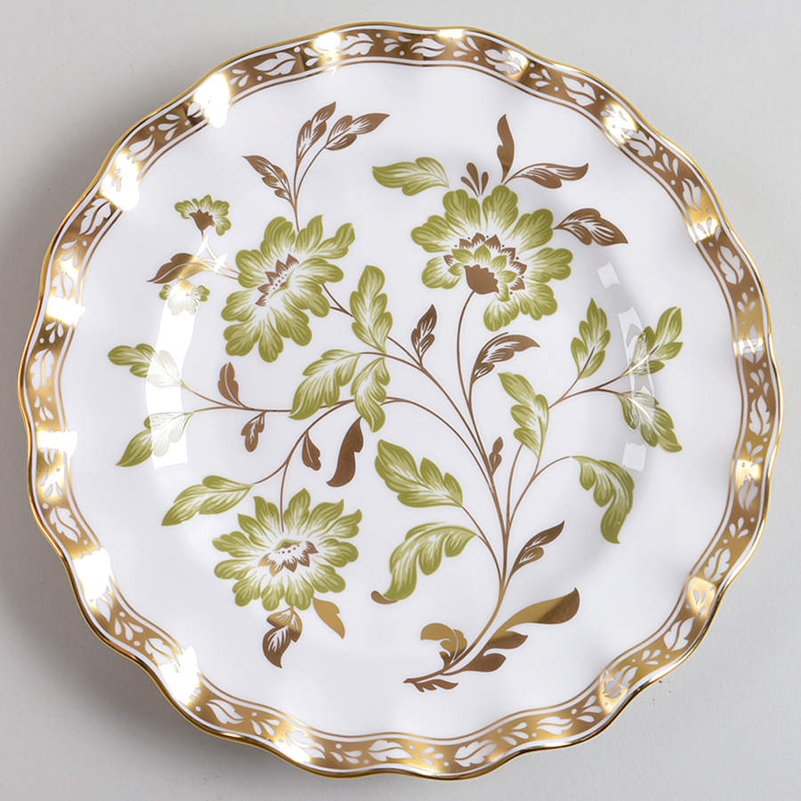 Derby Panel Green Fluted Salad/Dessert Plate by Royal Crown Derby-1