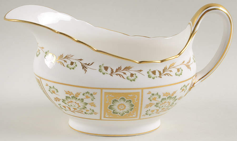 Derby Panel Green Gravy Boat by Royal Crown Derby-1