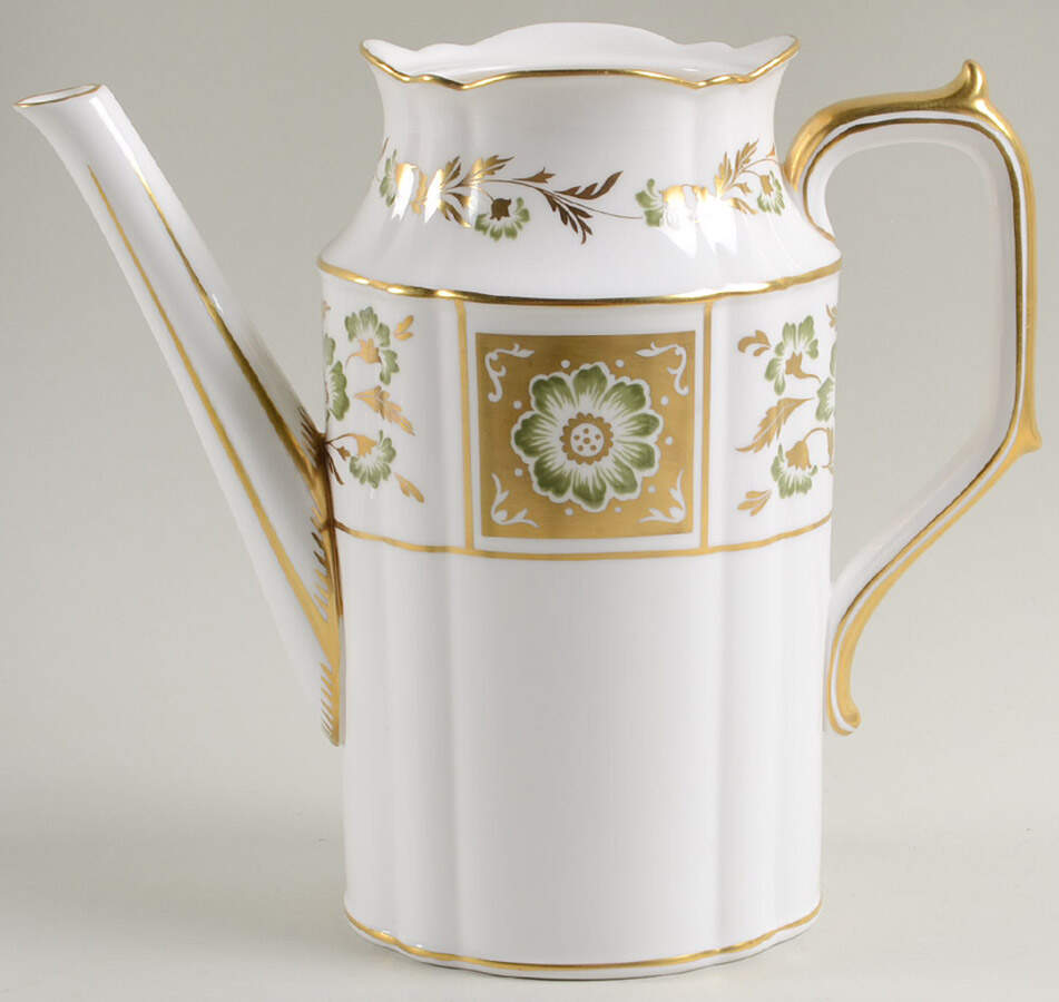 Derby Panel Green Coffee Pot No Lid by Royal Crown Derby-1