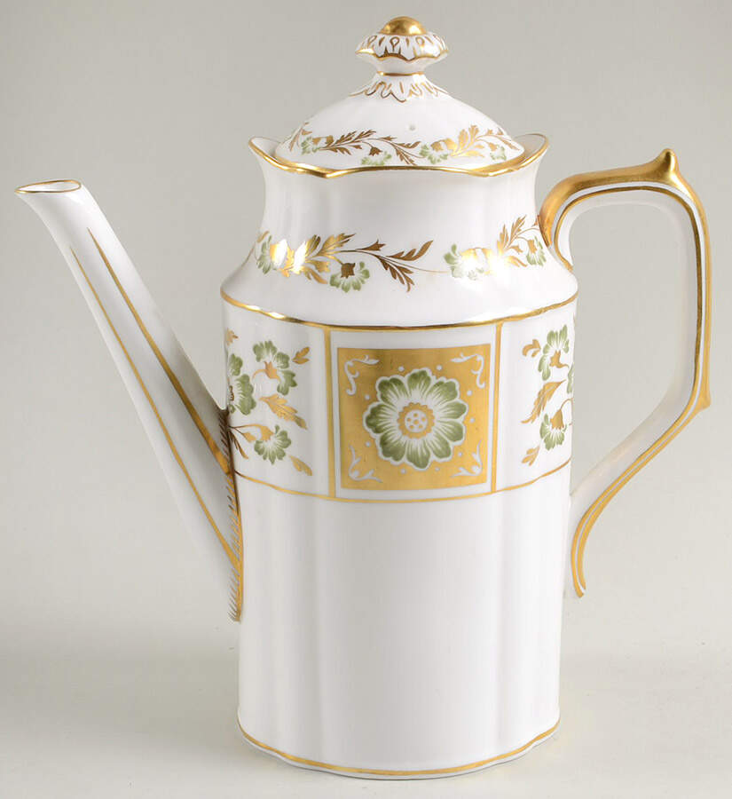Derby Panel Green Coffee Pot & Lid by Royal Crown Derby-1