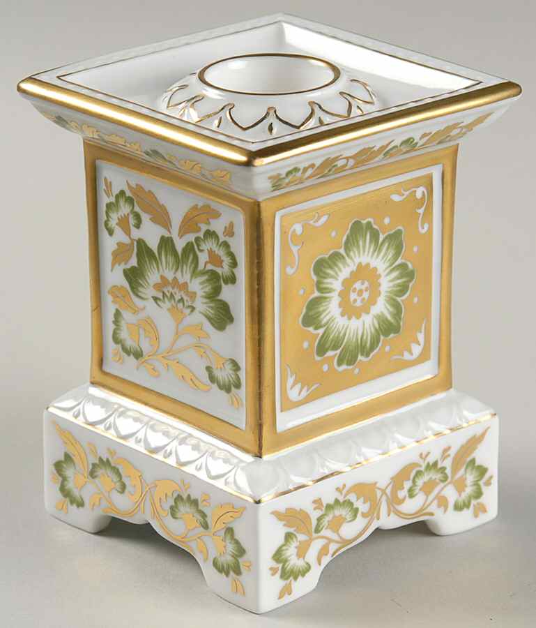 Derby Panel Green 3" Pedestal Candlestick by Royal Crown Derby-1
