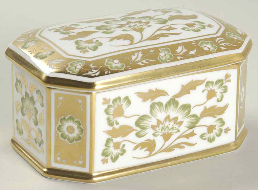 Derby Panel Green Oblong Box & Lid by Royal Crown Derby-1