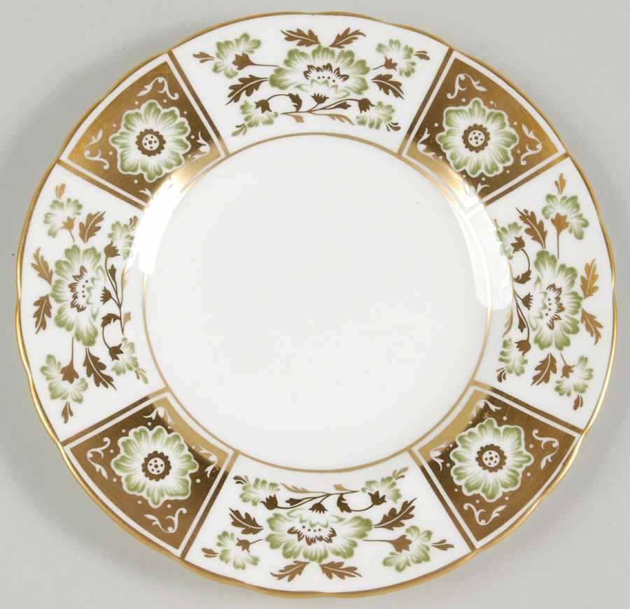 Derby Panel Green Bread & Butter Plate by Royal Crown Derby-1