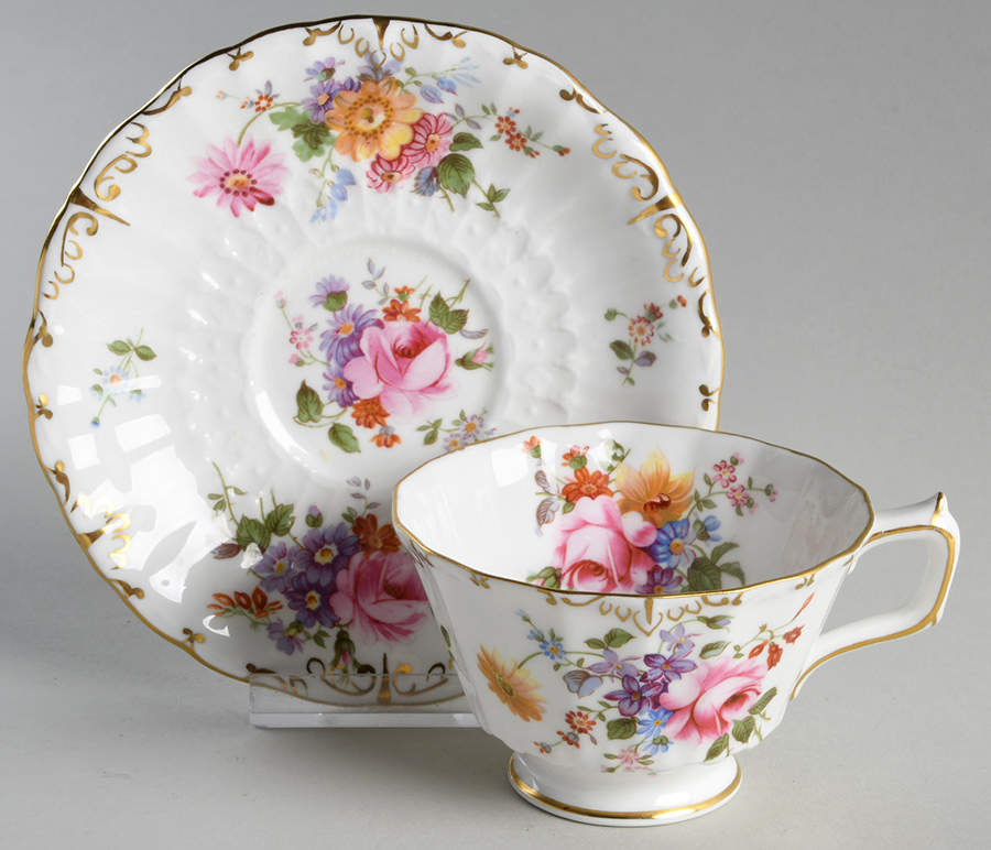 Derby Posies Footed Cup & Saucer Set by Royal Crown Derby-1