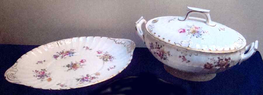 Derby Posies Oval Tureen & Lid with Underplate by Royal Crown Derby-1