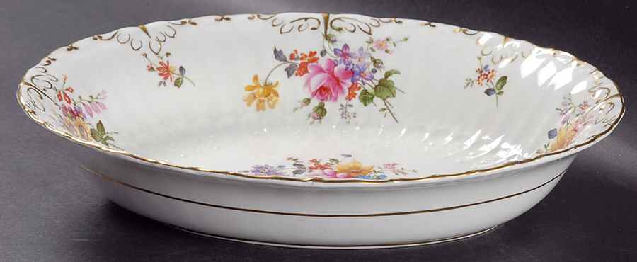 Derby Posies 10" Oval Vegetable Bowl by Royal Crown Derby-1