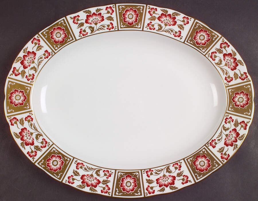 Derby Panel Red 13" Oval Serving Platter by Royal Crown Derby-1