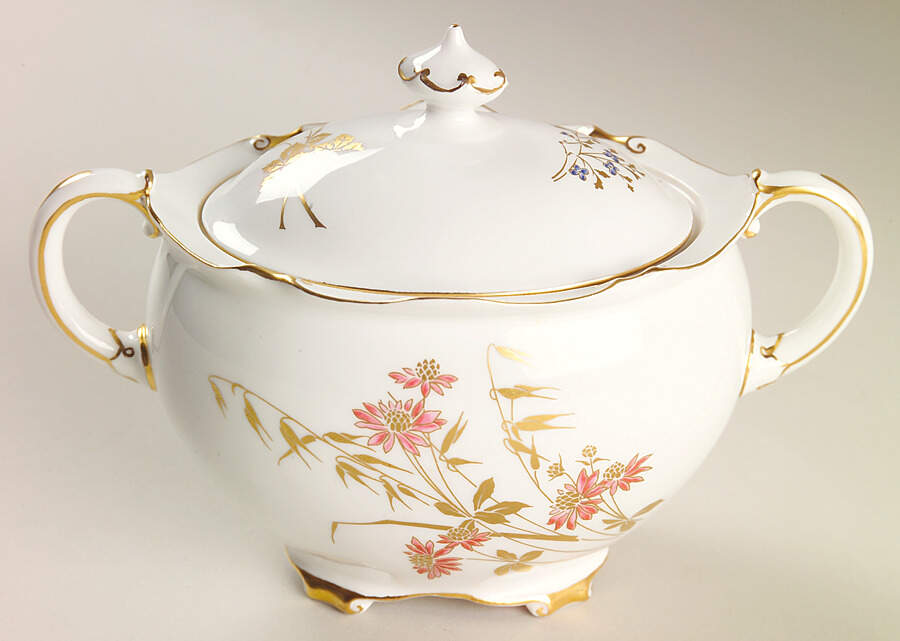 Devonshire Sugar Bowl & Lid by Royal Crown Derby-1