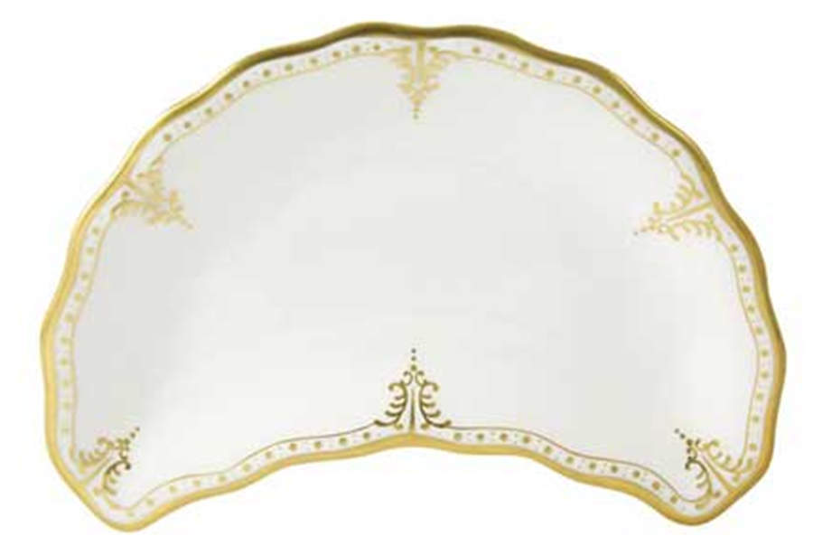 Elizabeth (Gold Trim) Crescent Salad Plate by Royal Crown Derby-1