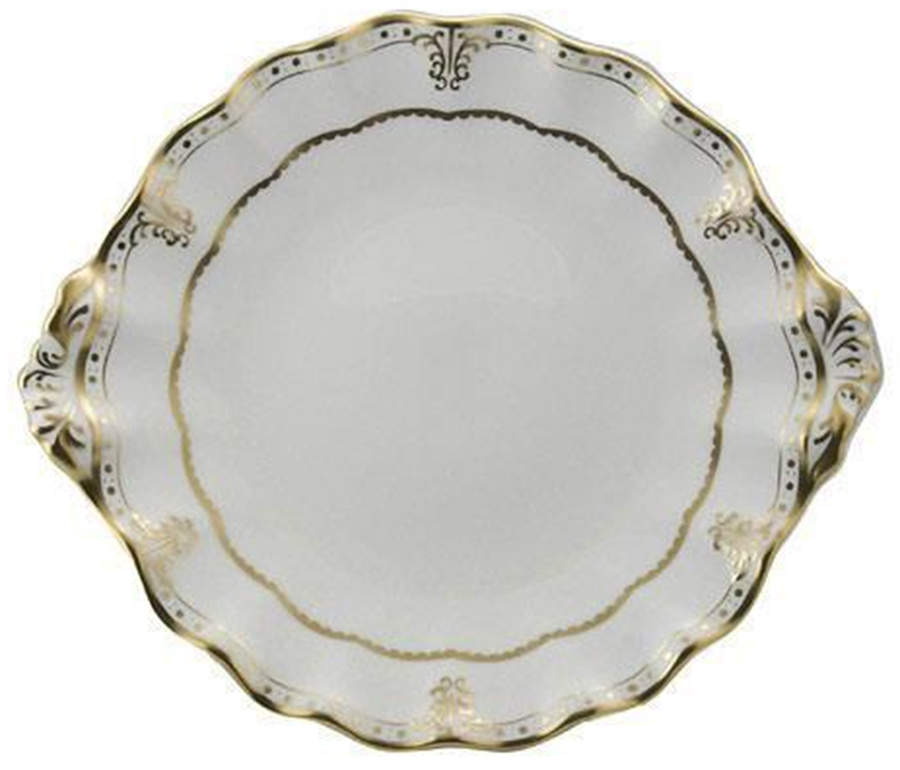 Elizabeth (Gold Trim) Handled Cake Plate by Royal Crown Derby-1