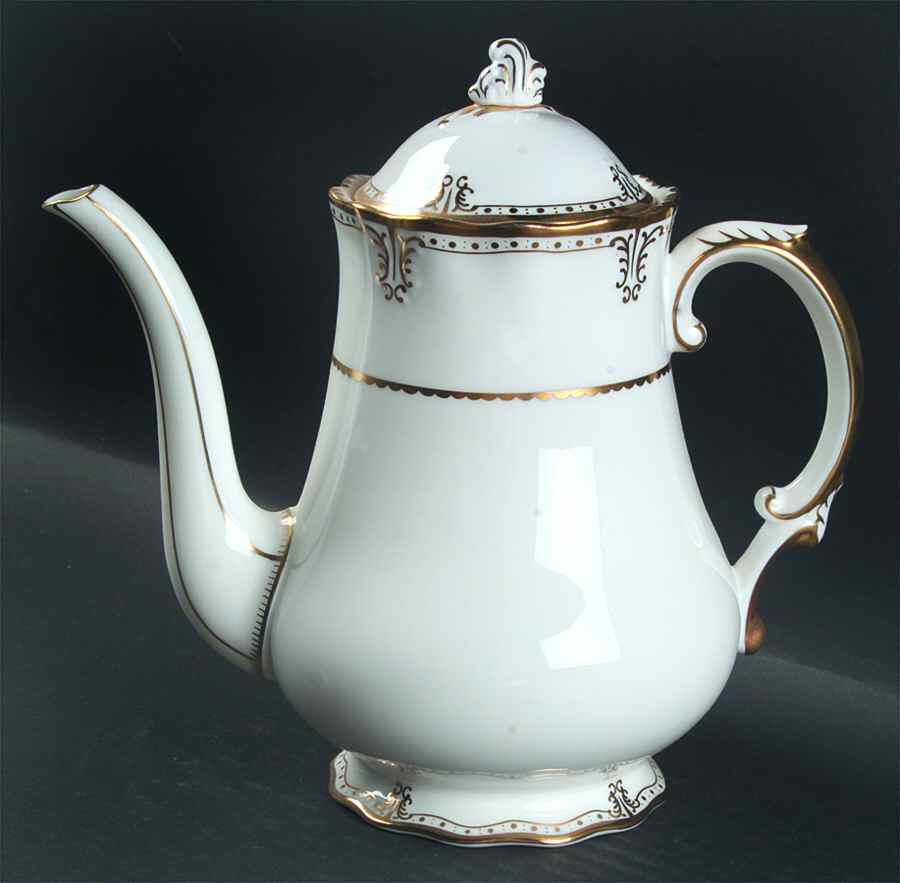 Elizabeth (Gold Trim) Coffee Pot & Lid by Royal Crown Derby-1