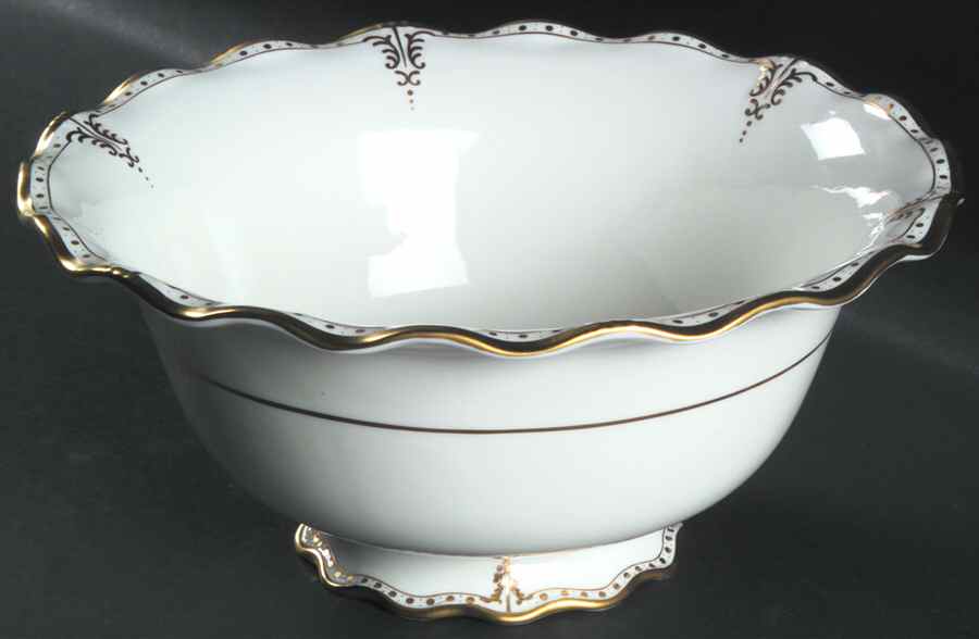 Elizabeth (Gold Trim) 9" Salad Serving Bowl by Royal Crown Derby-1