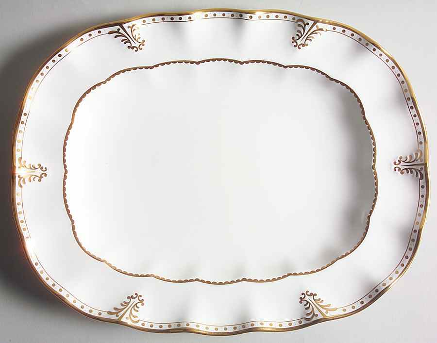 Elizabeth (Gold Trim) 15" Oval Serving Platter by Royal Crown Derby-1