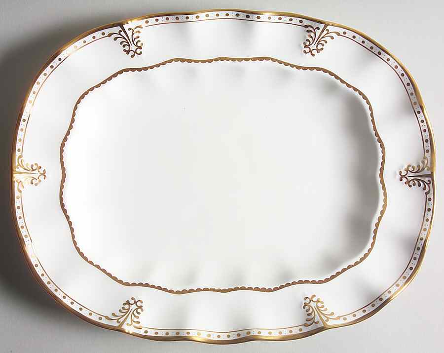 Elizabeth (Gold Trim) 13" Oval Serving Platter by Royal Crown Derby-1