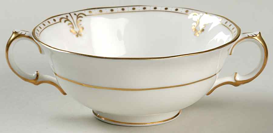 Elizabeth (Gold Trim) Footed Cream Soup Bowl by Royal Crown Derby-1