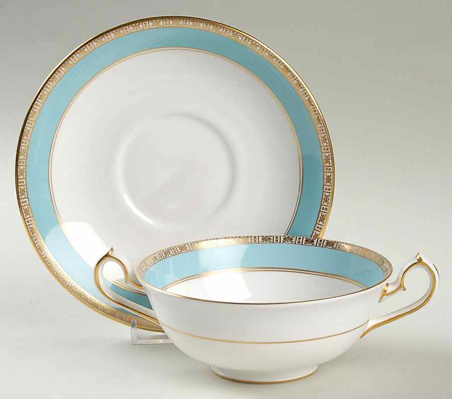 Fifth Avenue Footed Cream Soup Bowl & Saucer Set by Royal Crown Derby-1