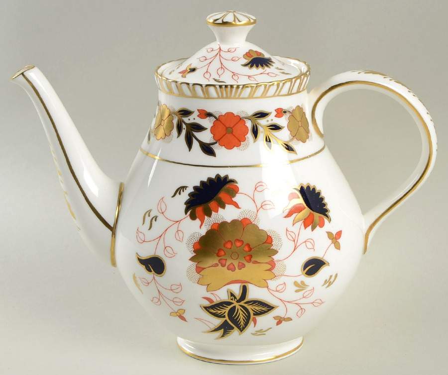 Gadroon Rose Coffee Pot & Lid by Royal Crown Derby-1