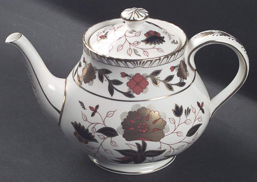 Gadroon Rose Teapot & Lid by Royal Crown Derby-1