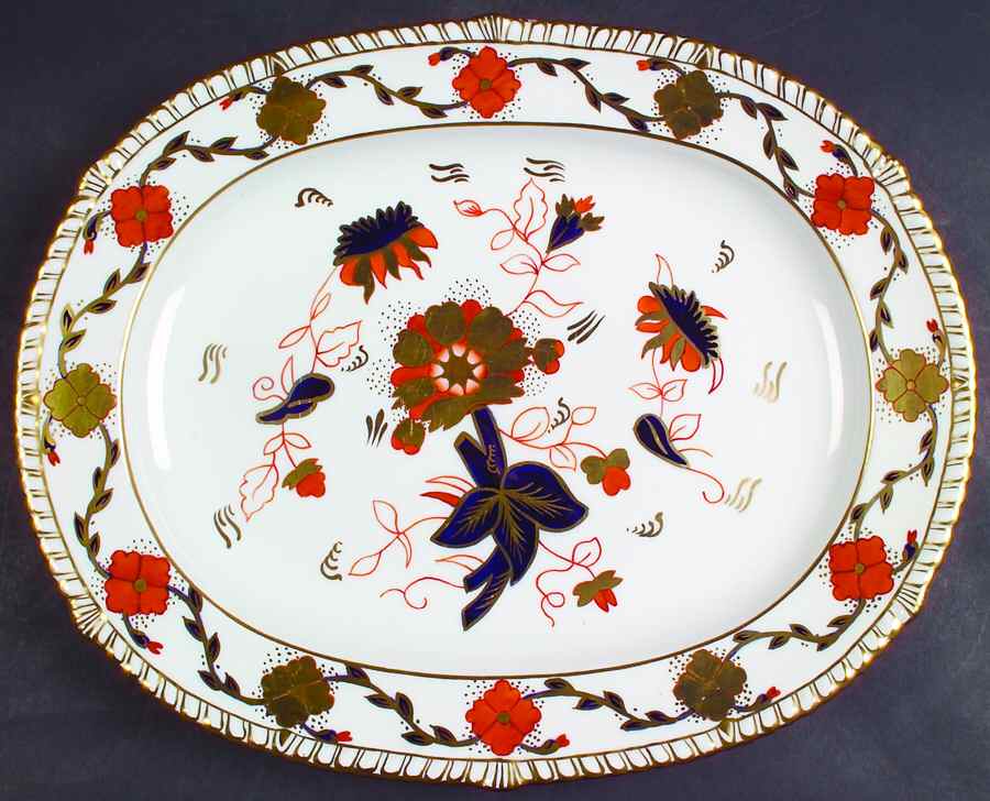 Gadroon Rose 15" Oval Serving Platter by Royal Crown Derby-1