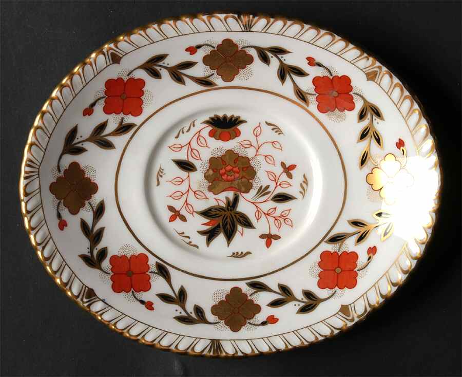 Gadroon Rose Underplate for Gravy Boat by Royal Crown Derby-1