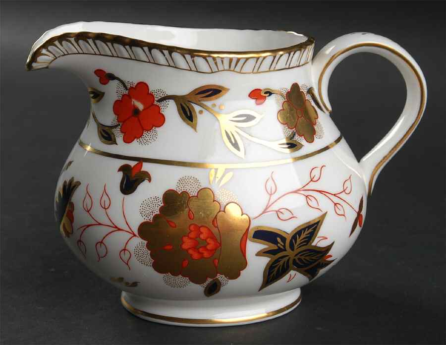 Gadroon Rose Creamer by Royal Crown Derby-1