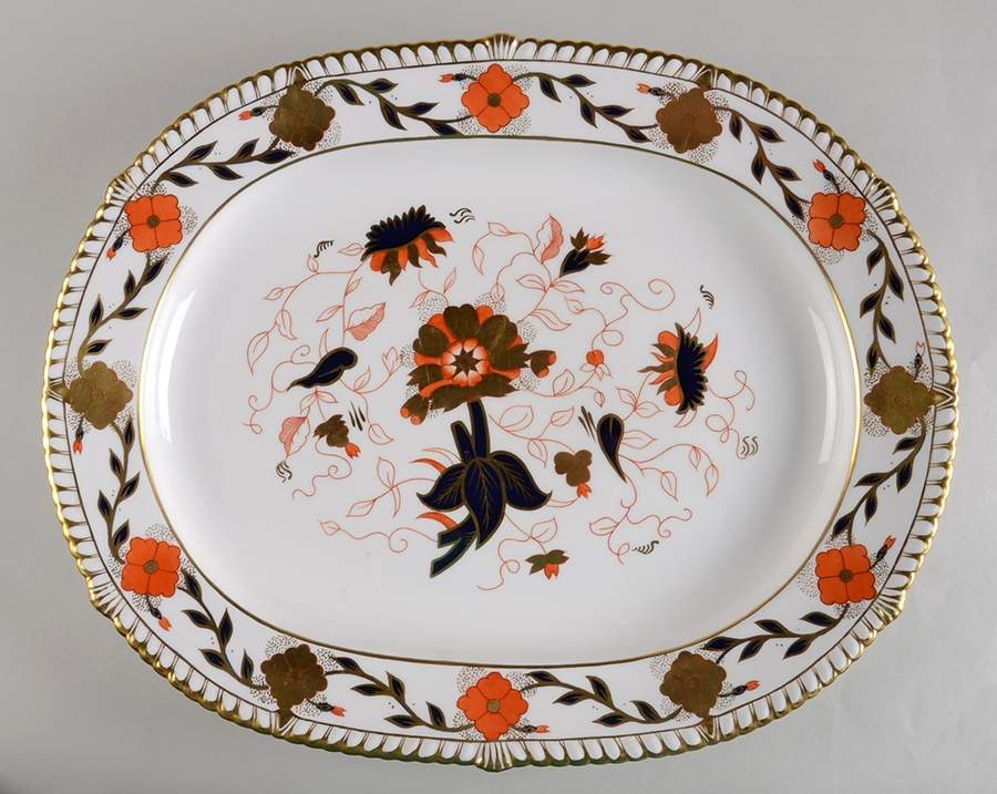 Gadroon Rose 17" Oval Serving Platter by Royal Crown Derby-1