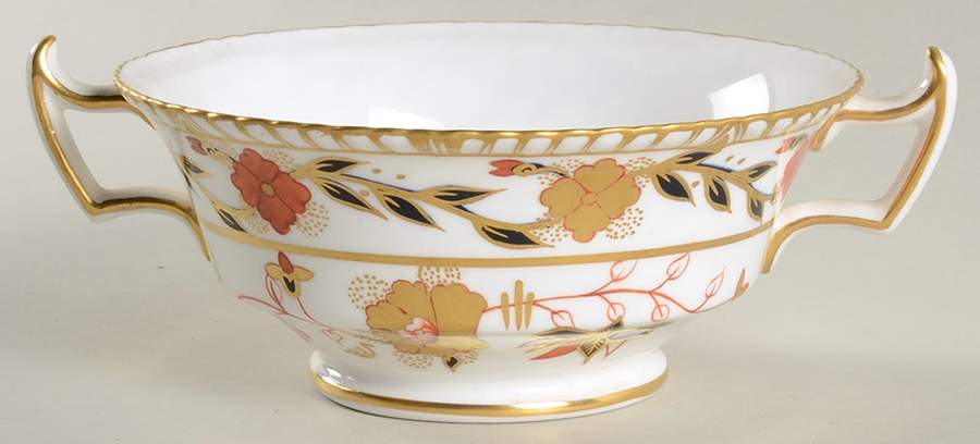Gadroon Rose Footed Cream Soup Bowl by Royal Crown Derby-1