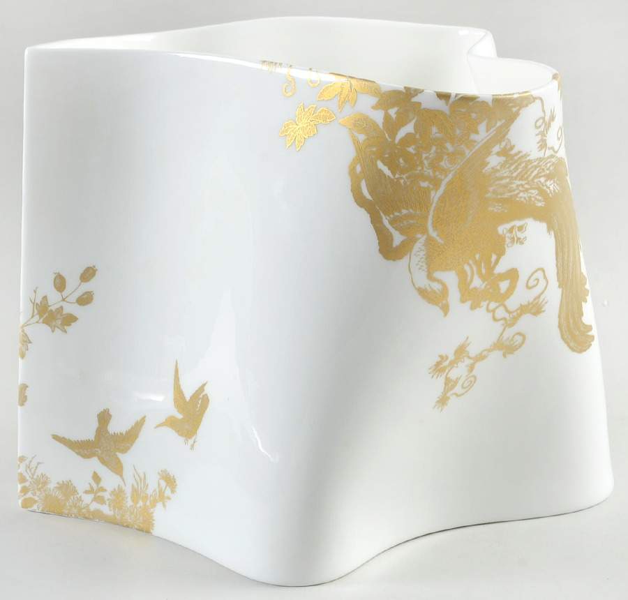 Gold Aves 8'' Ken Eastman Vase by Royal Crown Derby-1