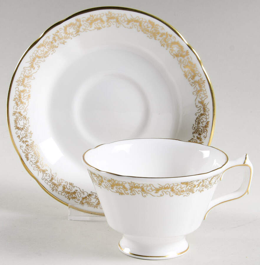 Gold Aves Footed Cup & Saucer Set by Royal Crown Derby-1