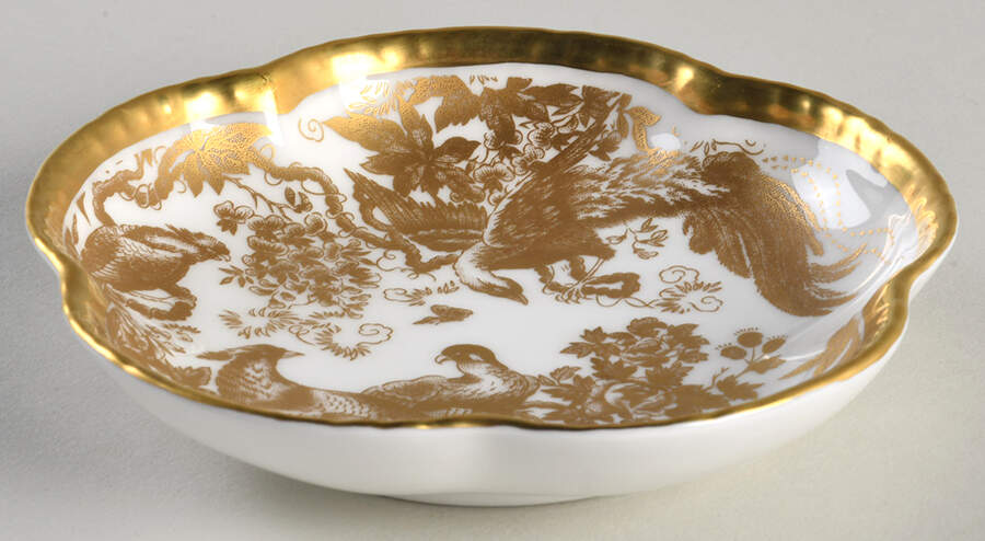 Gold Aves Tudor Rose Tray by Royal Crown Derby-1