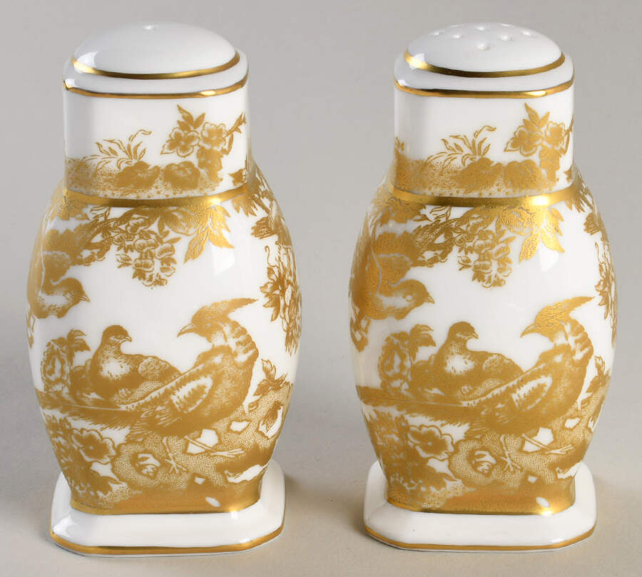 Gold Aves Salt & Pepper Set by Royal Crown Derby-1