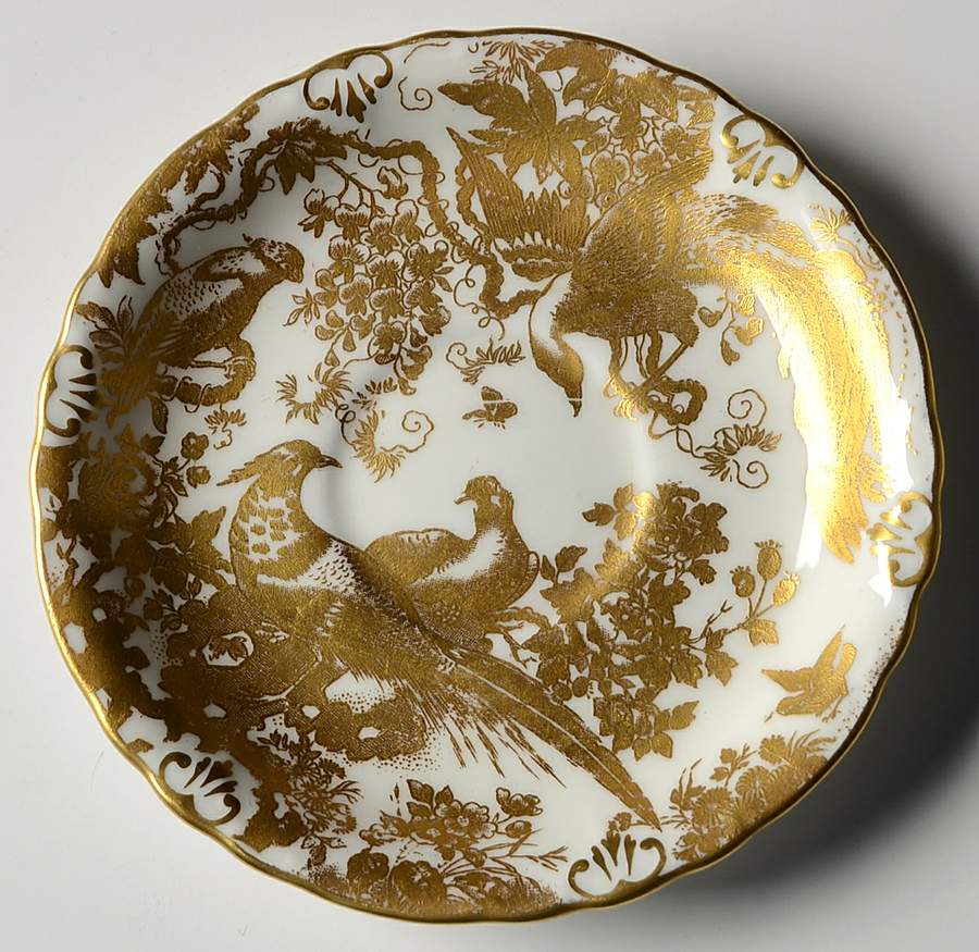 Gold Aves Saucer for Footed Cup by Royal Crown Derby-1