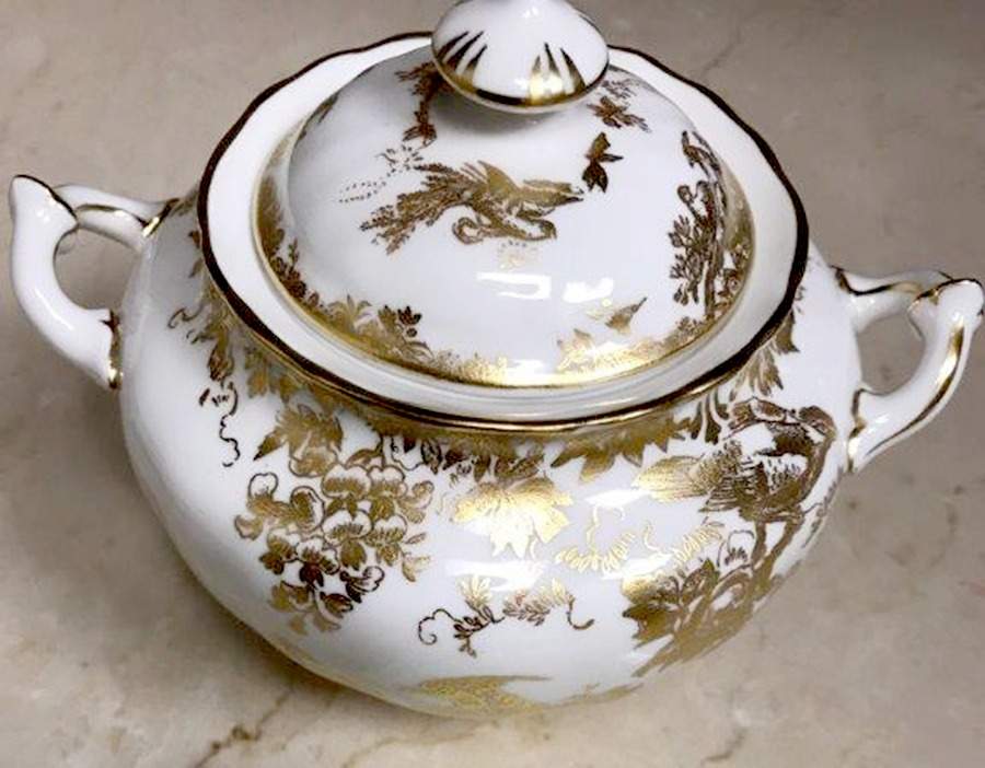 Gold Aves Sugar Bowl & Lid by Royal Crown Derby-1