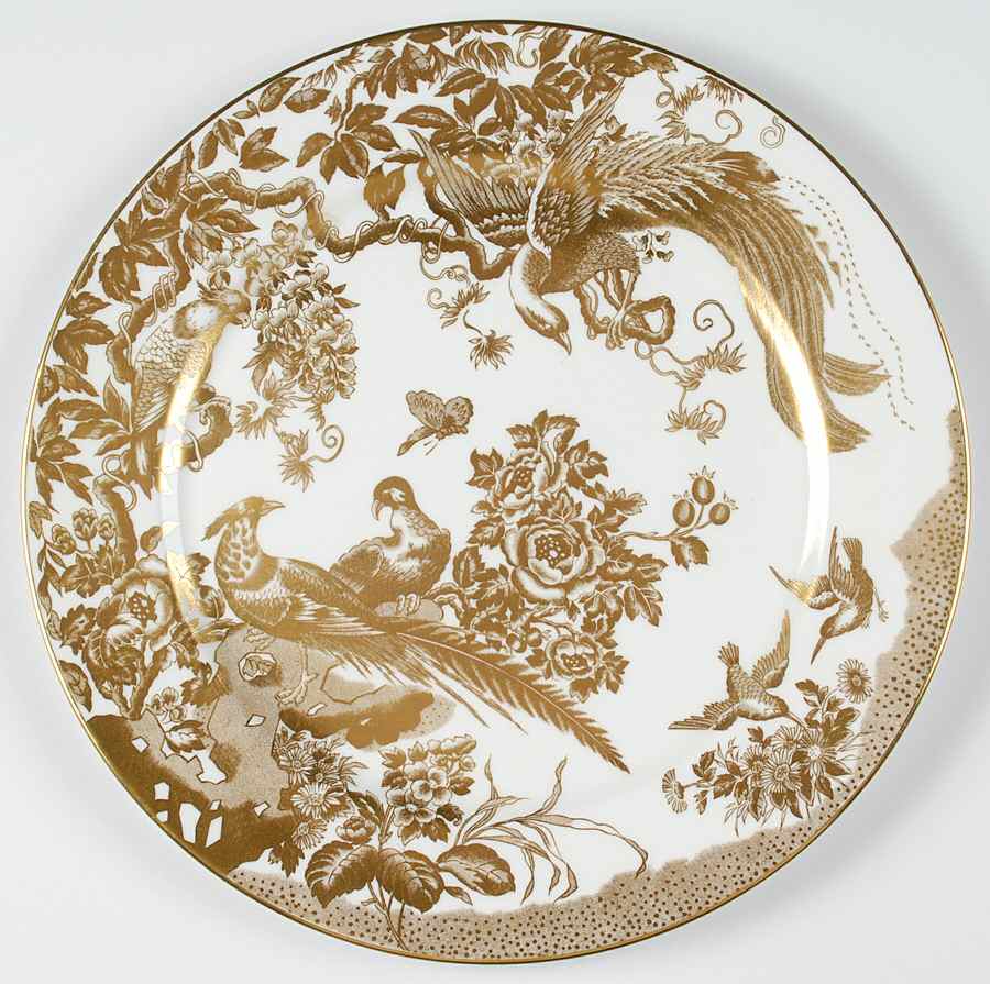 Gold Aves 11" Chop Plate (Round Platter) by Royal Crown Derby-1
