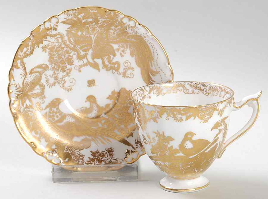 Gold Aves Footed Demitasse Cup & Saucer Set by Royal Crown Derby-1