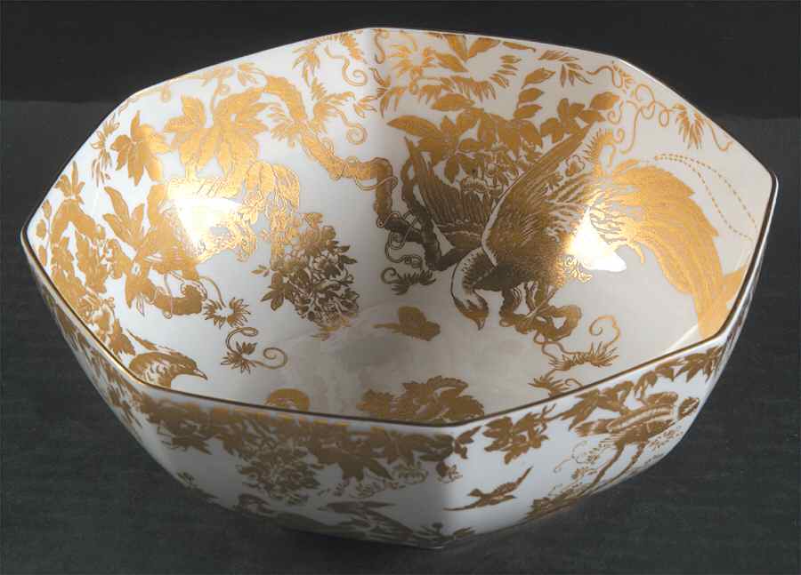 Gold Aves 8" Octagonal Vegetable Bowl by Royal Crown Derby-1