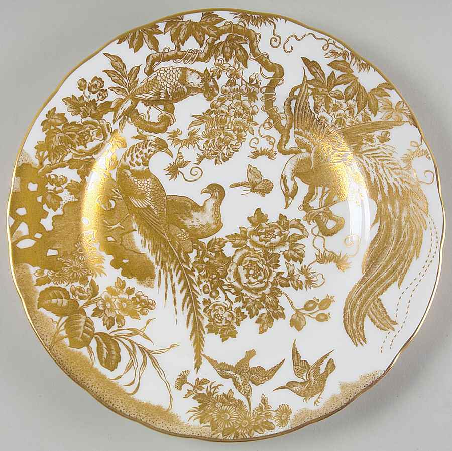 Gold Aves Luncheon Plate by Royal Crown Derby-1