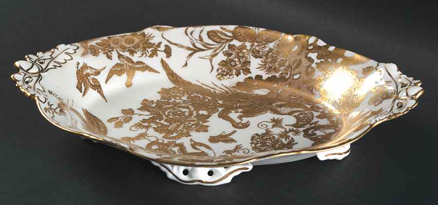 Gold Aves Oval Dessert Dish by Royal Crown Derby-1