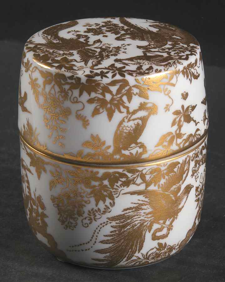 Gold Aves Cigarette Lighter and Lid by Royal Crown Derby-1