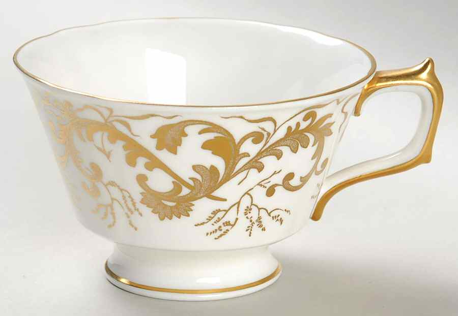 Golden Scroll Footed Cup by Royal Crown Derby-1