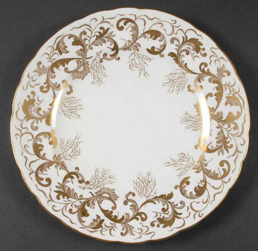 Golden Scroll Salad Plate by Royal Crown Derby-1