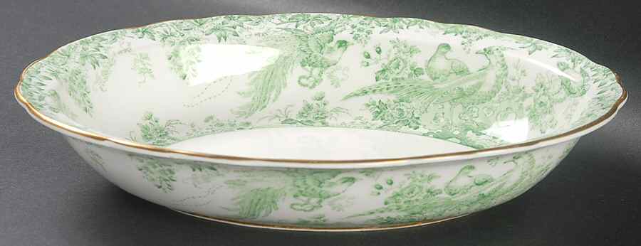 Green Aves 9" Oval Vegetable Bowl by Royal Crown Derby-1