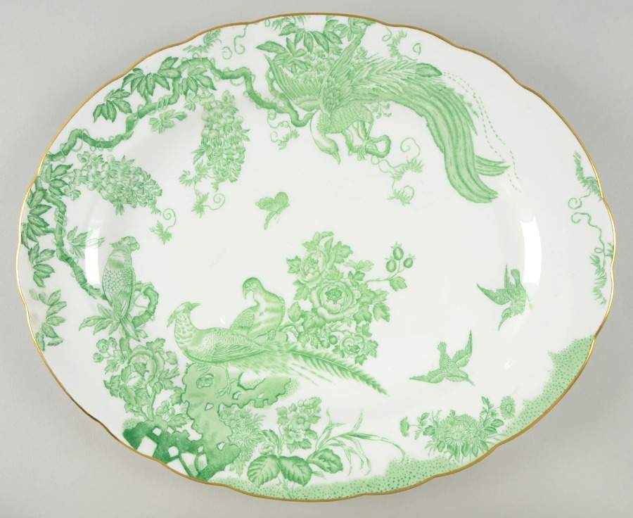 Green Aves 15" Oval Serving Platter by Royal Crown Derby-1