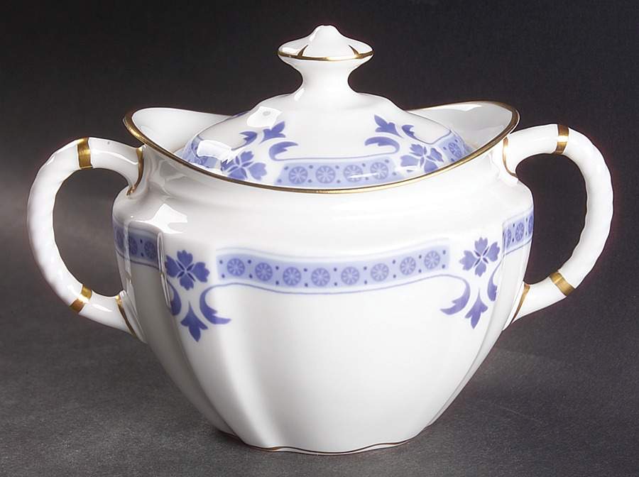 Grenville (Gold Trim) Sugar Bowl & Lid by Royal Crown Derby-1