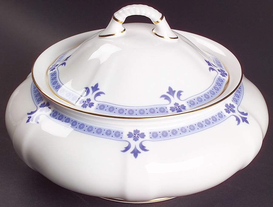 Grenville (Gold Trim) Round Covered Vegetable by Royal Crown Derby-1